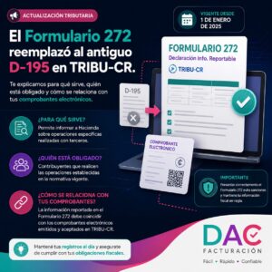El Formulario 272 reemplazó al antiguo D-195 en TRIBU-CR. Te explicamos para qué sirve, quién está obligado y cómo se relaciona con tus comprobantes electrónicos.