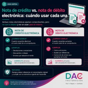 Nota de crédito vs. nota de débito electrónica: cuándo usar cada una