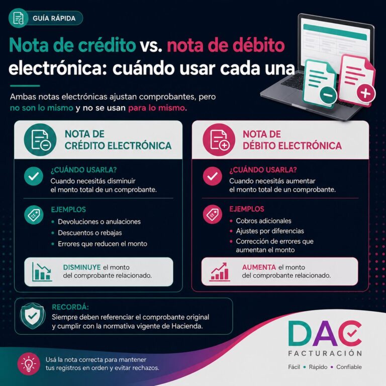 Nota de crédito vs. nota de débito electrónica: cuándo usar cada una