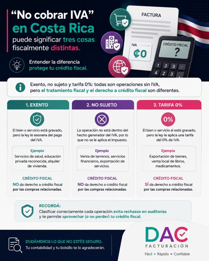 IVA exento, no sujeto y tarifa 0%: la diferencia que confunde a muchos negocios al facturar