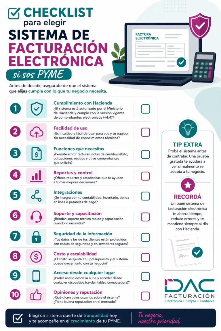 Checklist para elegir sistema de facturación electrónica si sos pyme