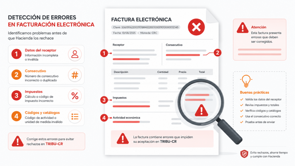 Errores Comunes al Emitir Facturas Electronicas en Costa Rica